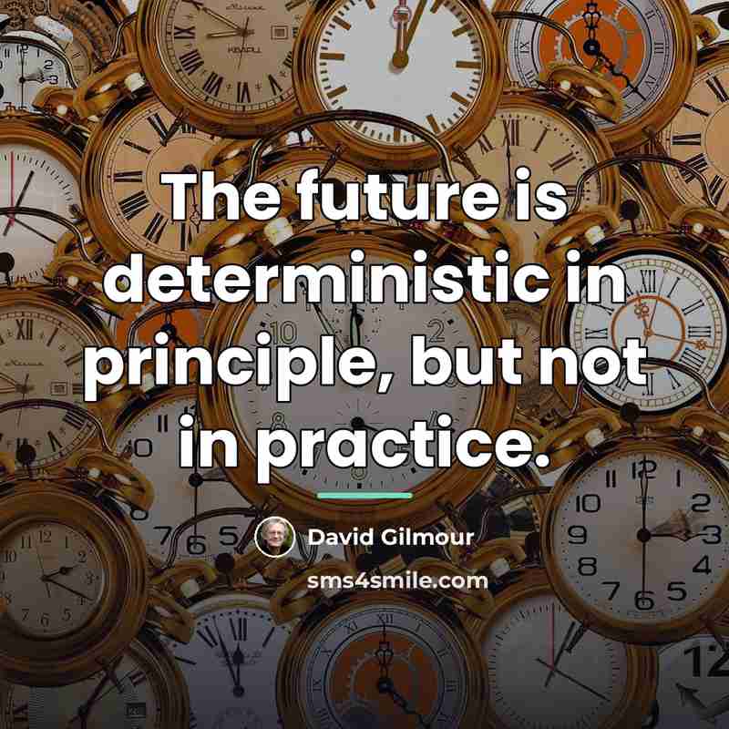 “The future is deterministic in principle, but not in practice.…” quote by David Gilmour