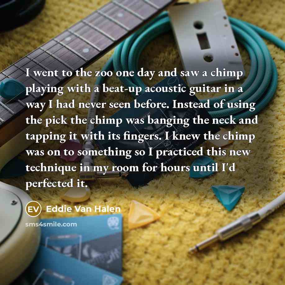 “I went to the zoo one day and saw a…” quote by Eddie Van Halen