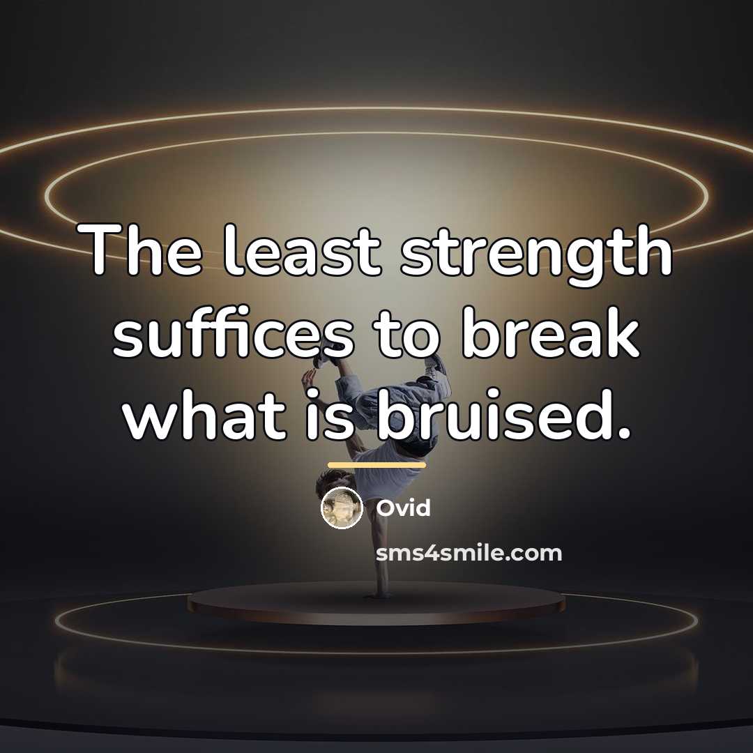 “The least strength suffices to break what is bruised.…” quote by Ovid