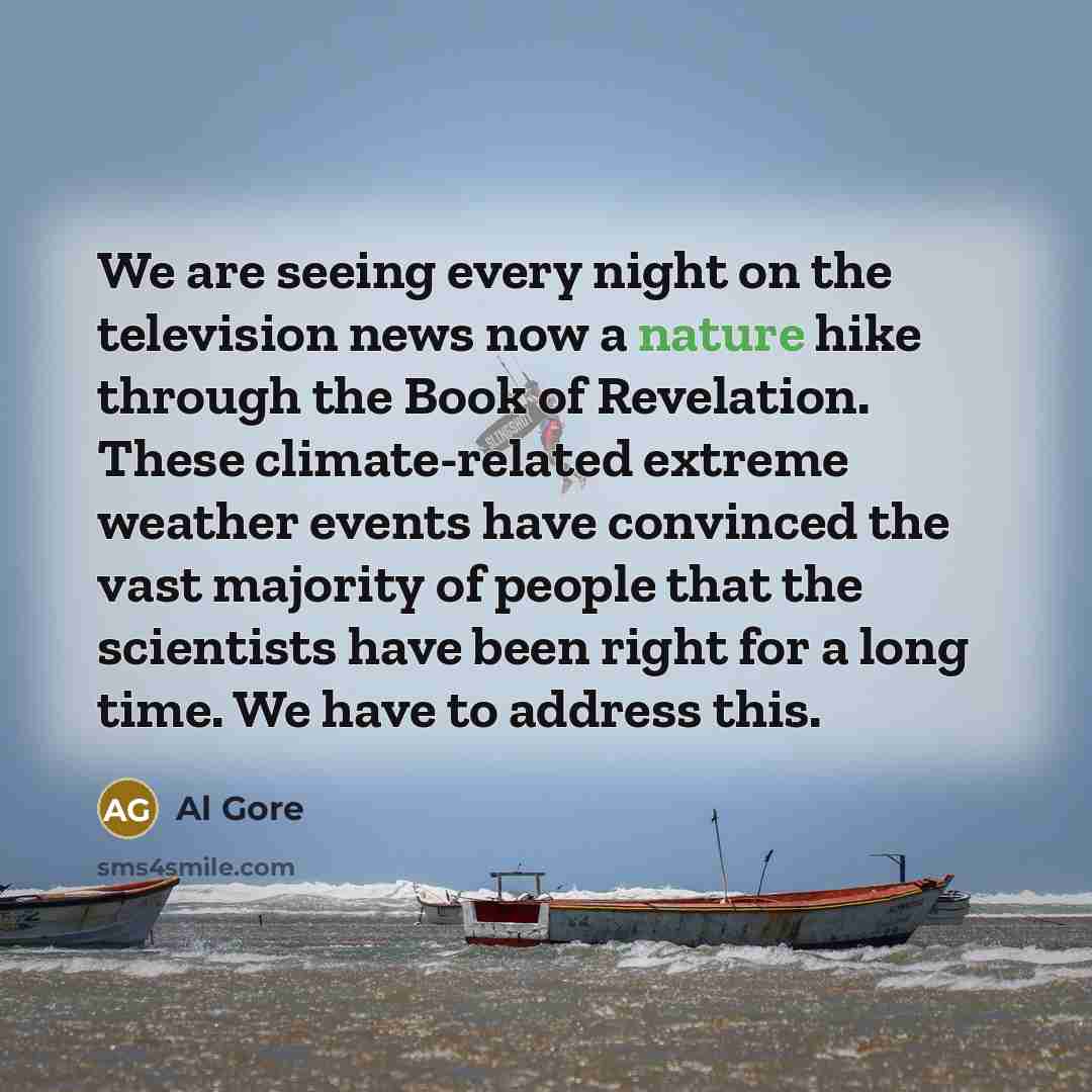 “We are seeing every night on the television news now…” quote by Al Gore