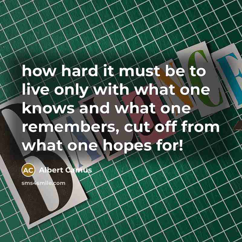 “how hard it must be to live only with what…” quote by Albert Camus