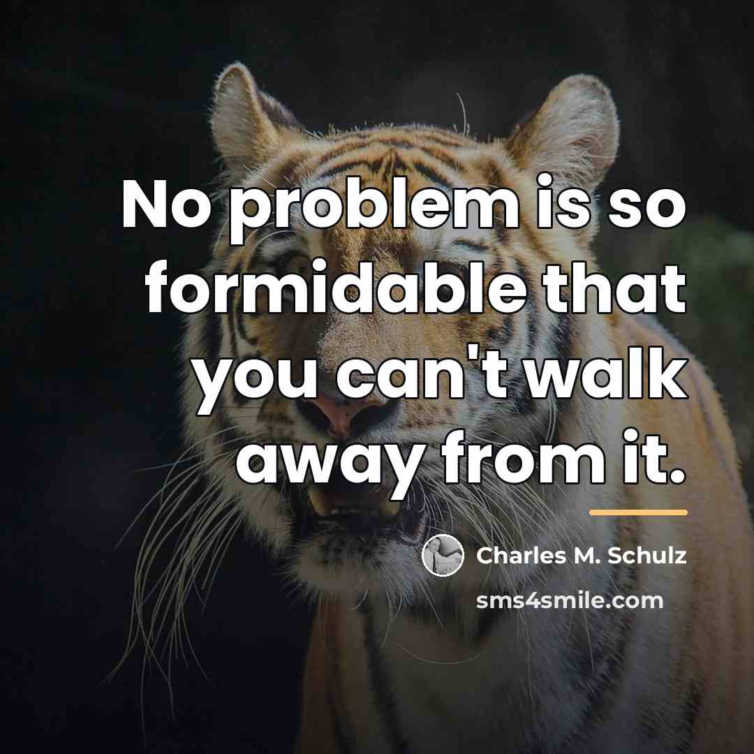 “No problem is so formidable that you can't walk away…” quote by Charles M. Schulz