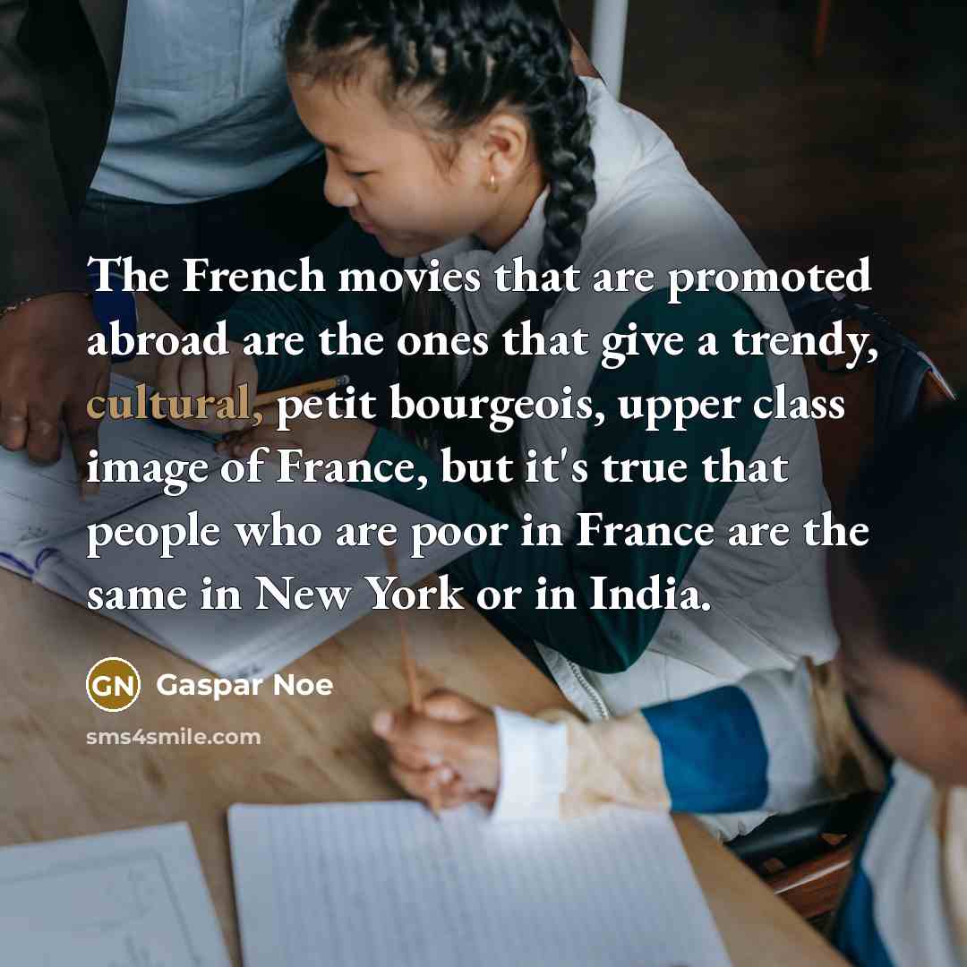 “The French movies that are promoted abroad are the ones…” quote by Gaspar Noe