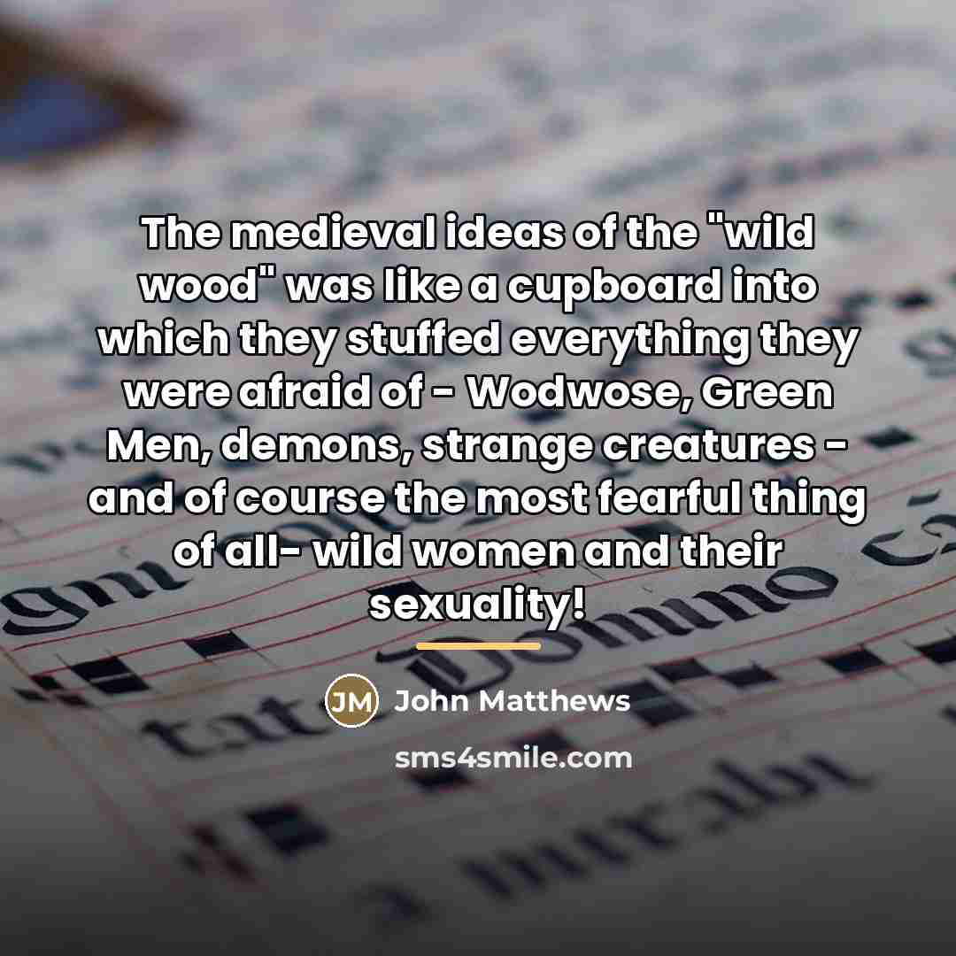 “The medieval ideas of the "wild wood" was like a…” quote by John Matthews
