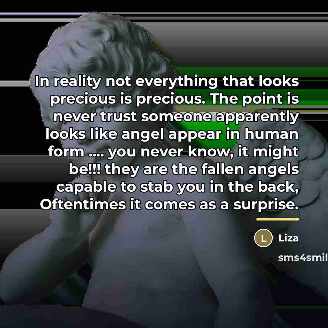 “In reality not everything that looks precious is precious. The…” quote by Liza