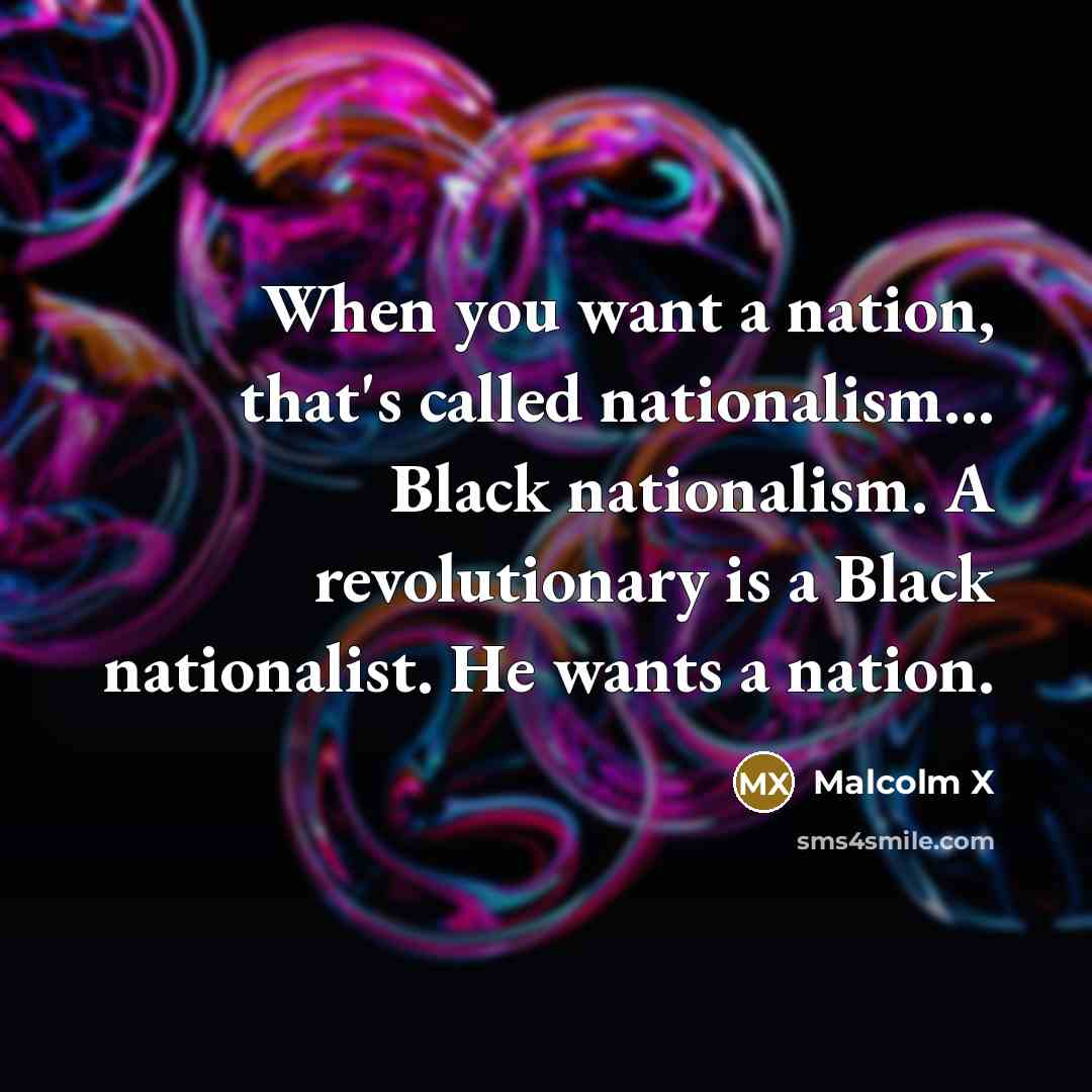 “When you want a nation, that's called nationalism... Black nationalism.…” quote by Malcolm X