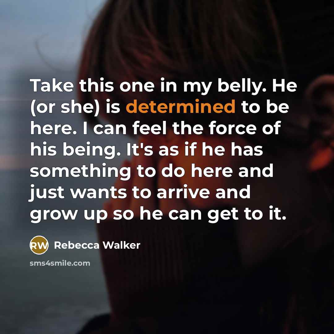 “Take this one in my belly. He (or she) is…” quote by Rebecca Walker