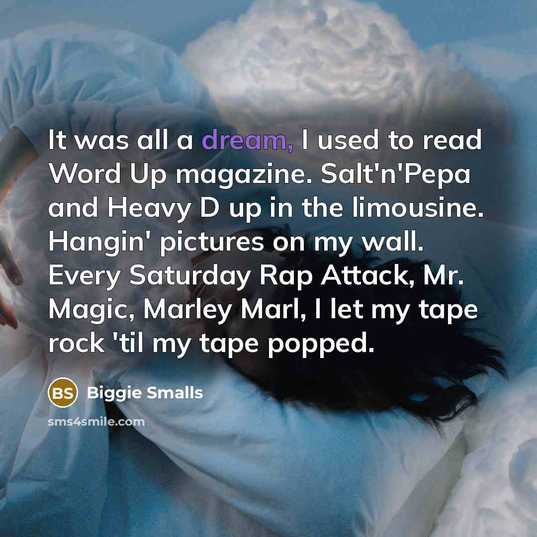 “It was all a dream, I used to read Word…” quote by Biggie Smalls