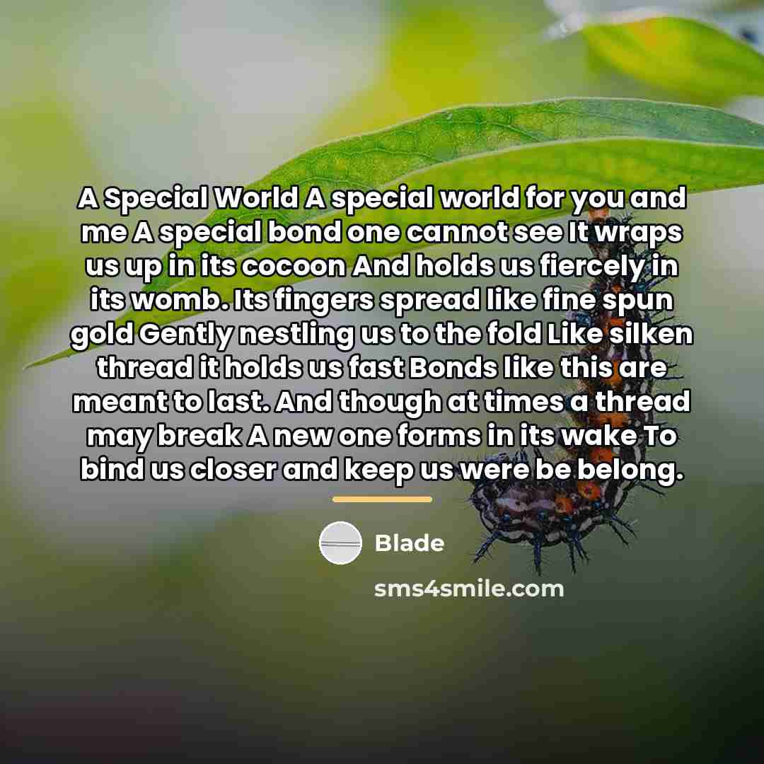 “A Special World A special world for you and me…” quote by Blade