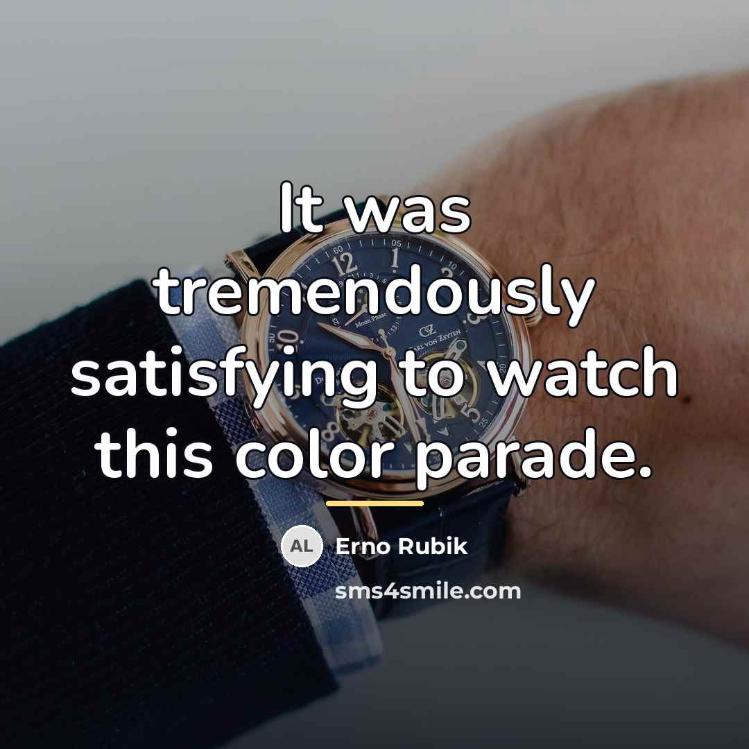 “It was tremendously satisfying to watch this color parade.…” quote by Erno Rubik