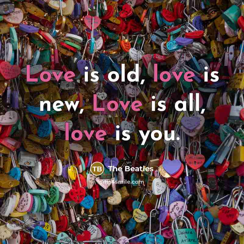 “Love is old, love is new, Love is all, love…” quote by The Beatles