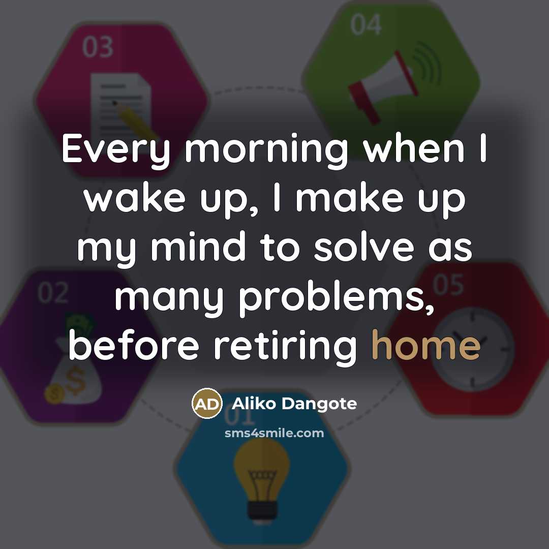 “Every morning when I wake up, I make up my…” quote by Aliko Dangote