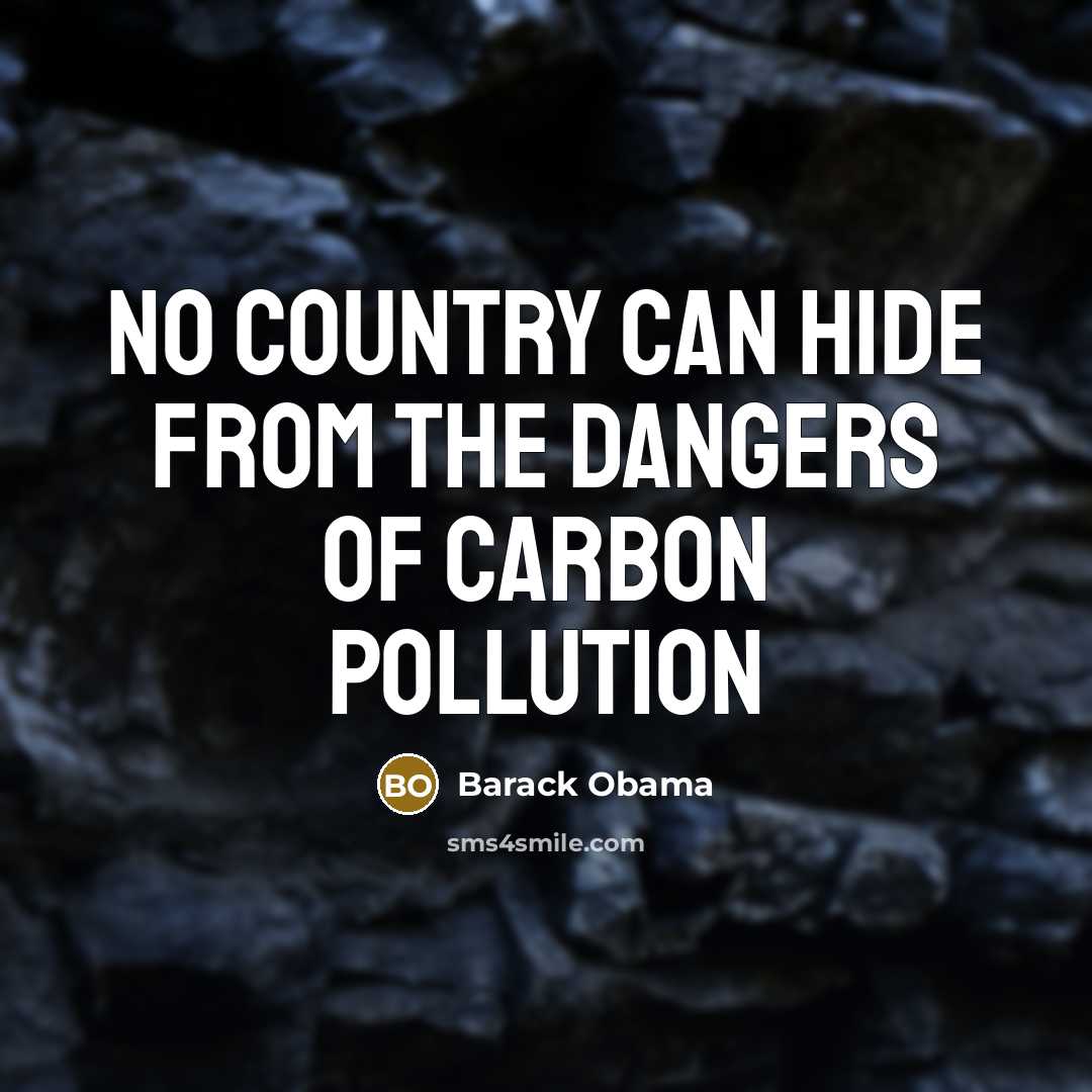 “No country can hide from the dangers of carbon pollution…” quote by Barack Obama