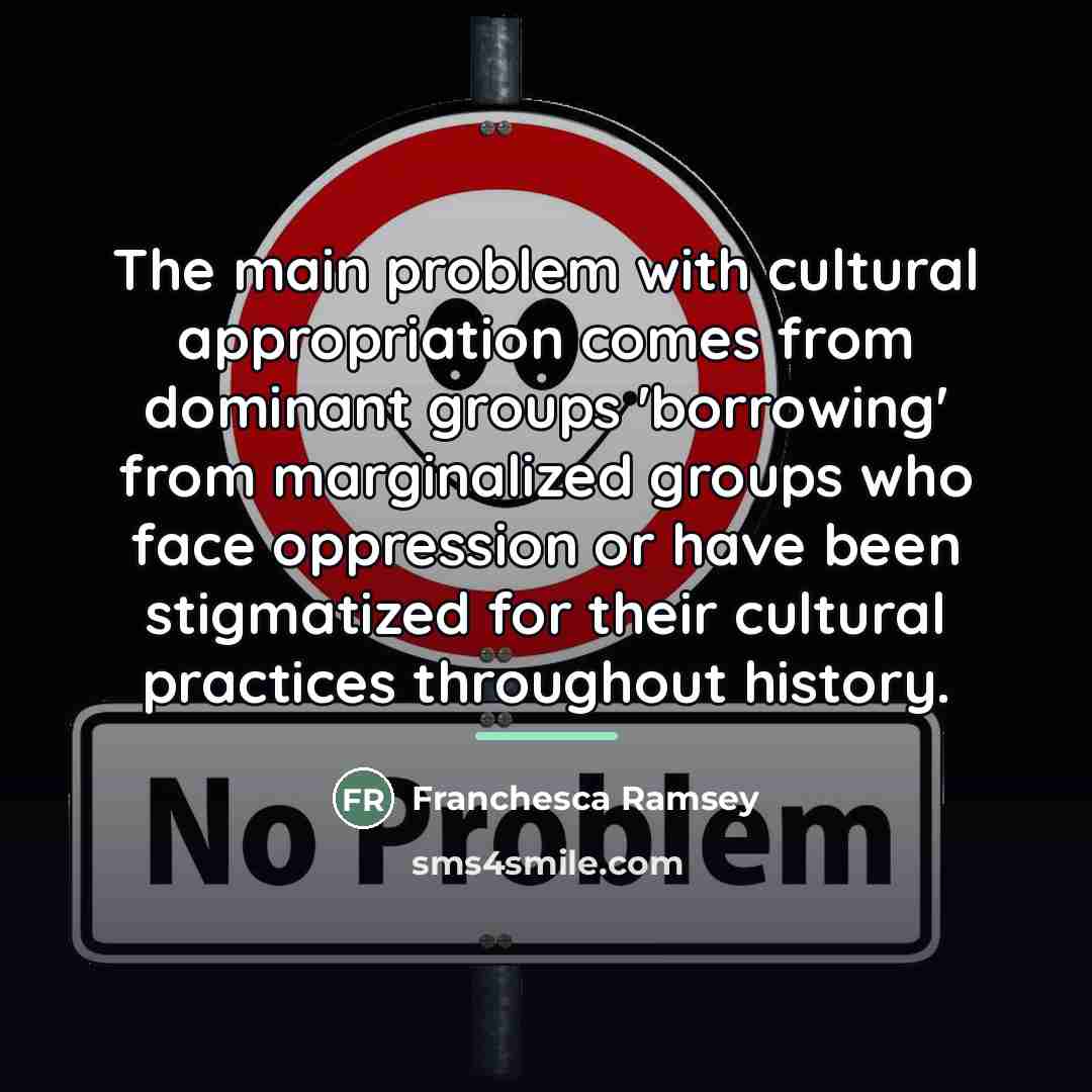 “The main problem with cultural appropriation comes from dominant groups…” quote by Franchesca Ramsey