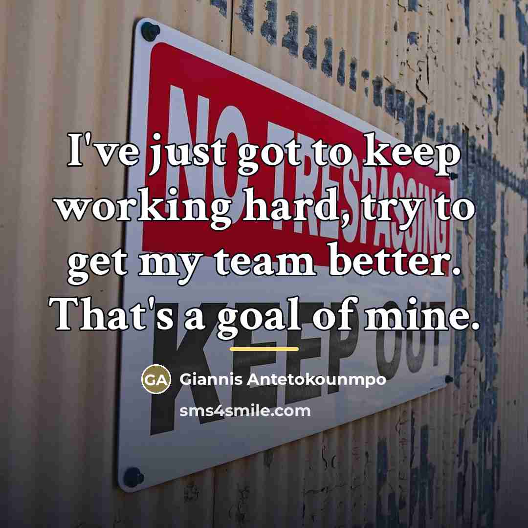 “I've just got to keep working hard, try to get…” quote by Giannis Antetokounmpo