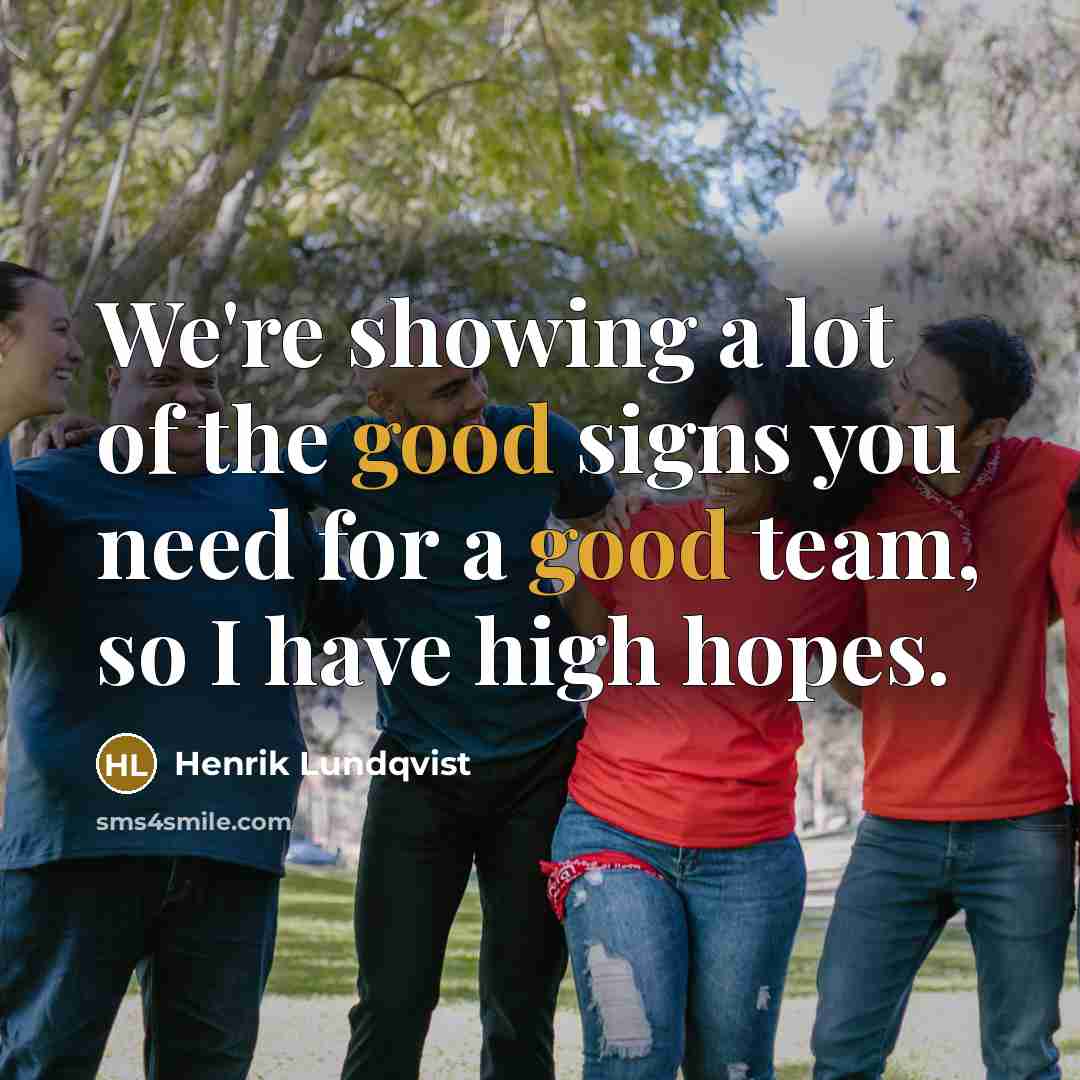 “We're showing a lot of the good signs you need…” quote by Henrik Lundqvist