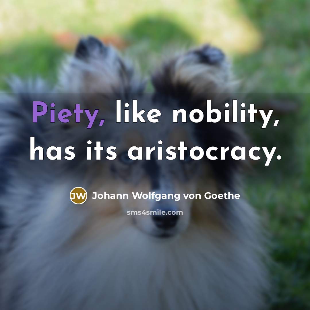 “Piety, like nobility, has its aristocracy.…” quote by Johann Wolfgang von Goethe