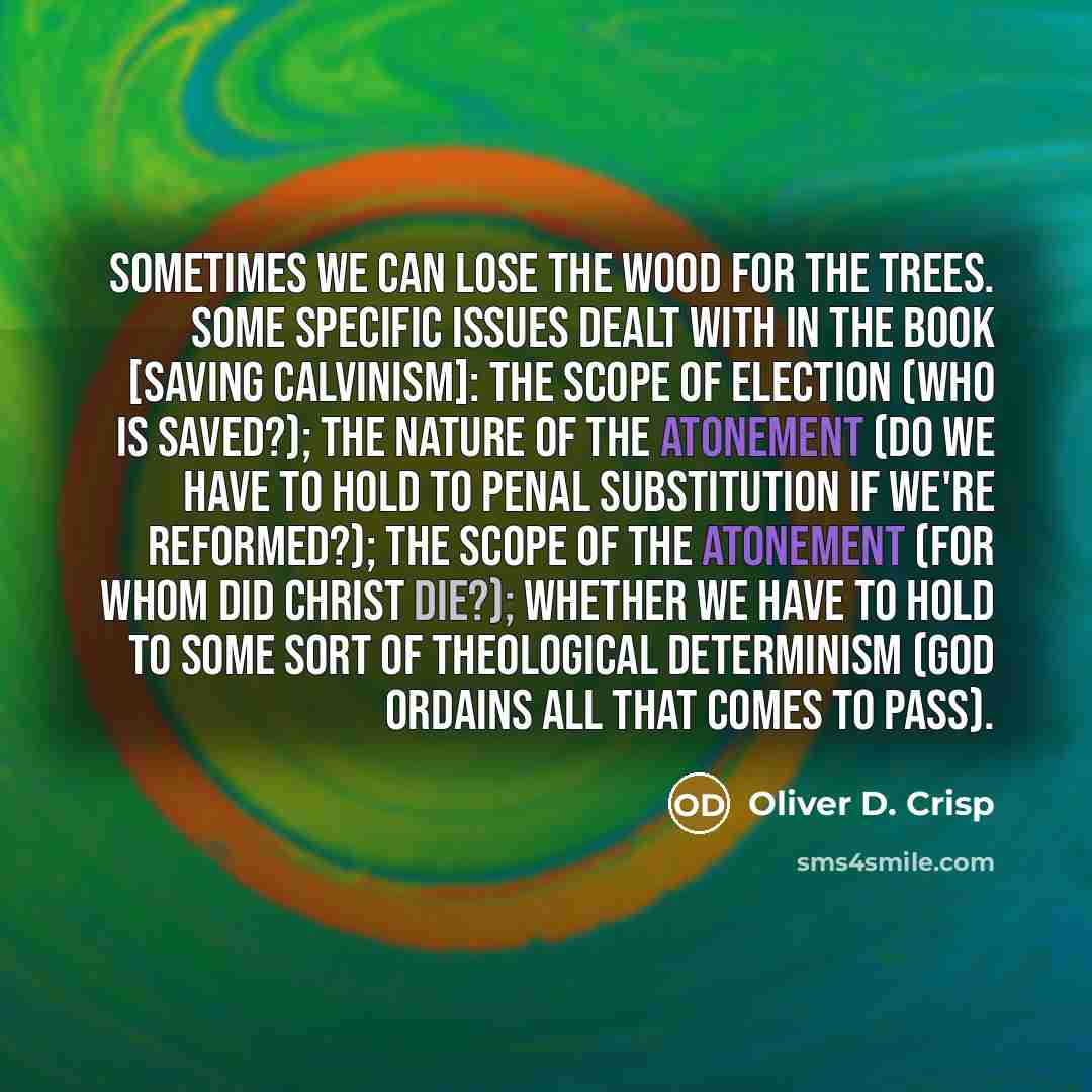 “Sometimes we can lose the wood for the trees. Some…” quote by Oliver D. Crisp