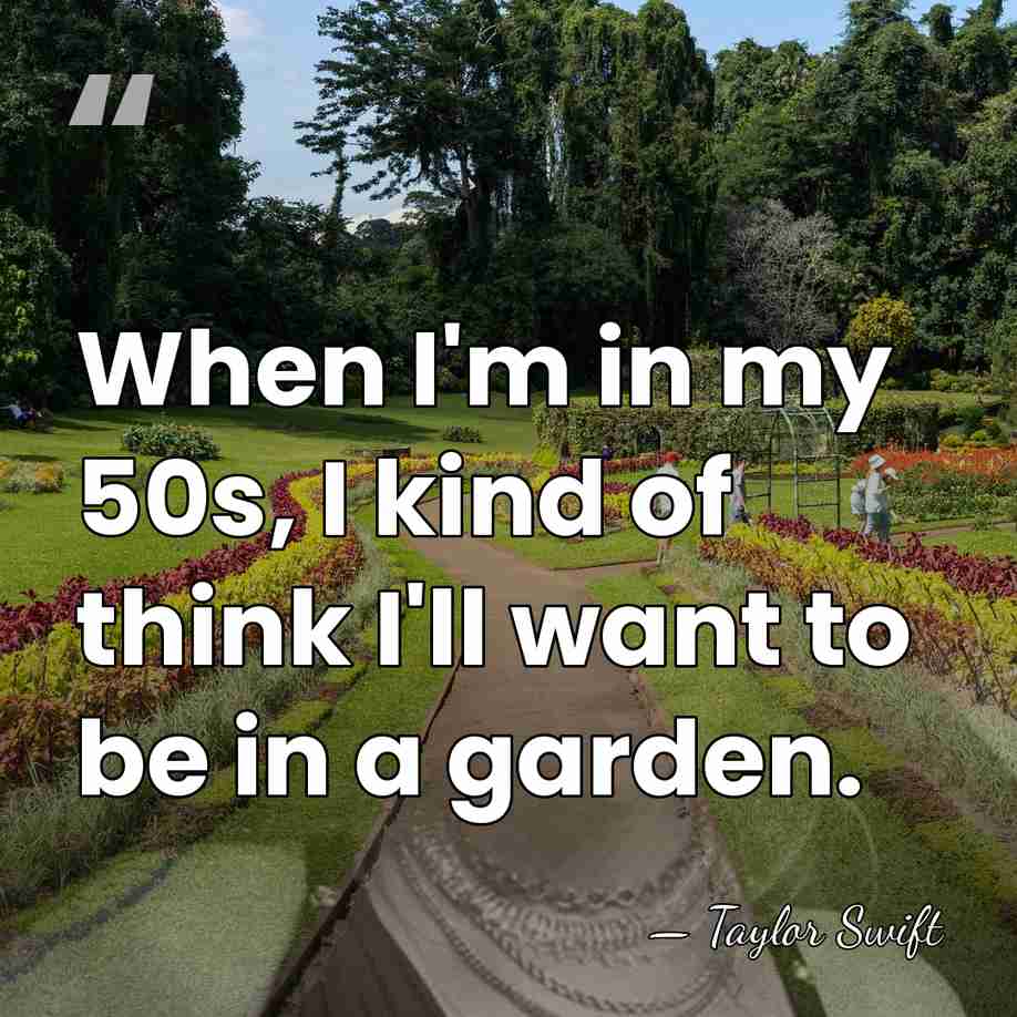 When I'm in my 50s, I kind of think I'll want to&hellip; - Taylor Swift