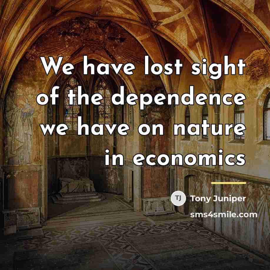 “We have lost sight of the dependence we have on…” quote by Tony Juniper