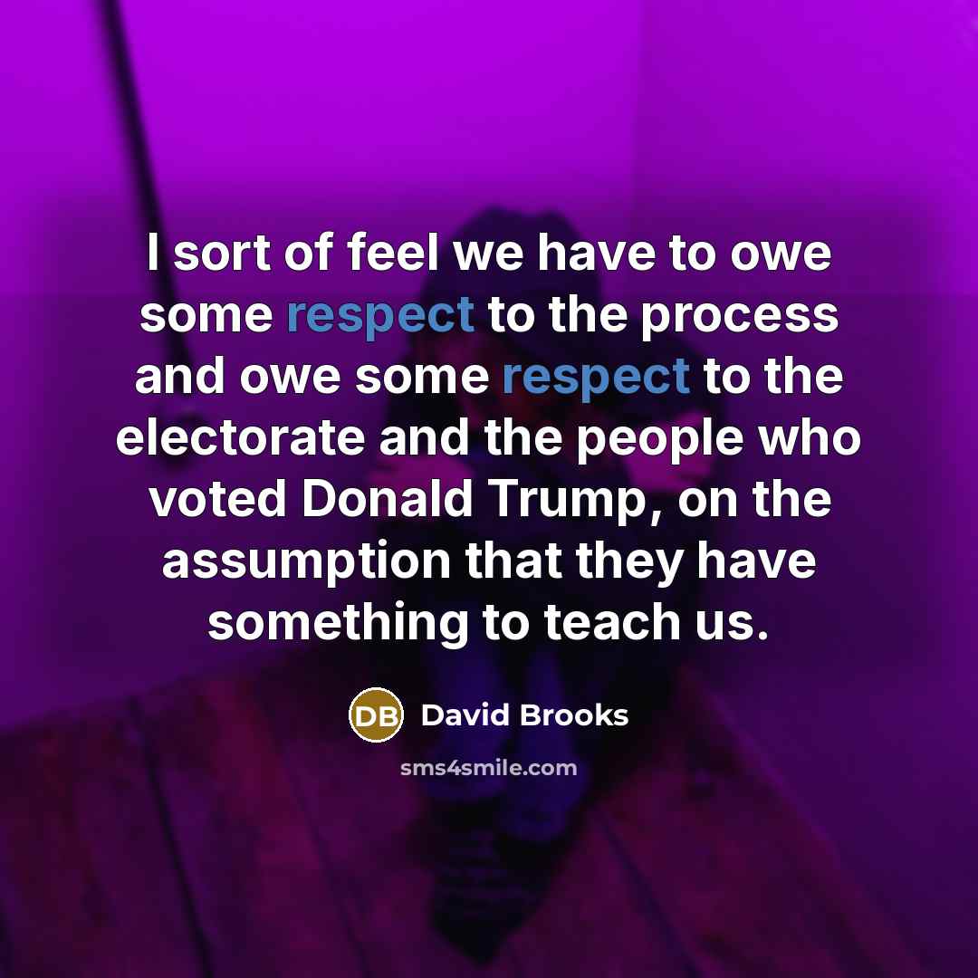 “I sort of feel we have to owe some respect…” quote by David Brooks