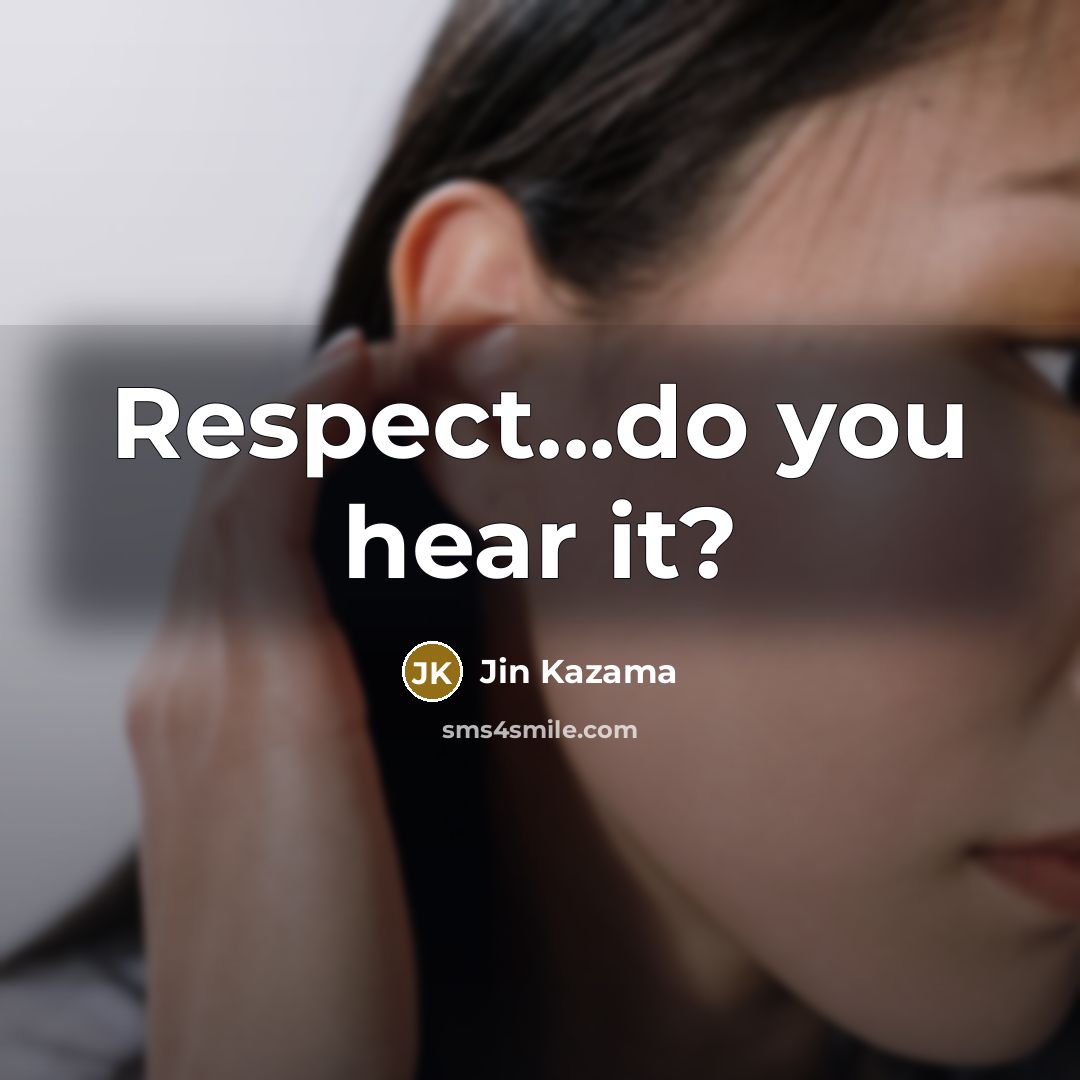 “Respect...do you hear it?…” quote by Jin Kazama