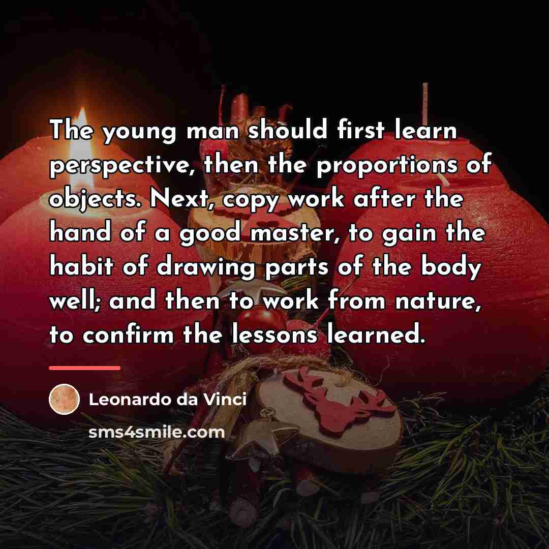 “The young man should first learn perspective, then the proportions…” quote by Leonardo da Vinci