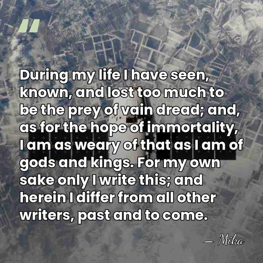 During my life I have seen, known, and lost too much to&hellip; - Mika