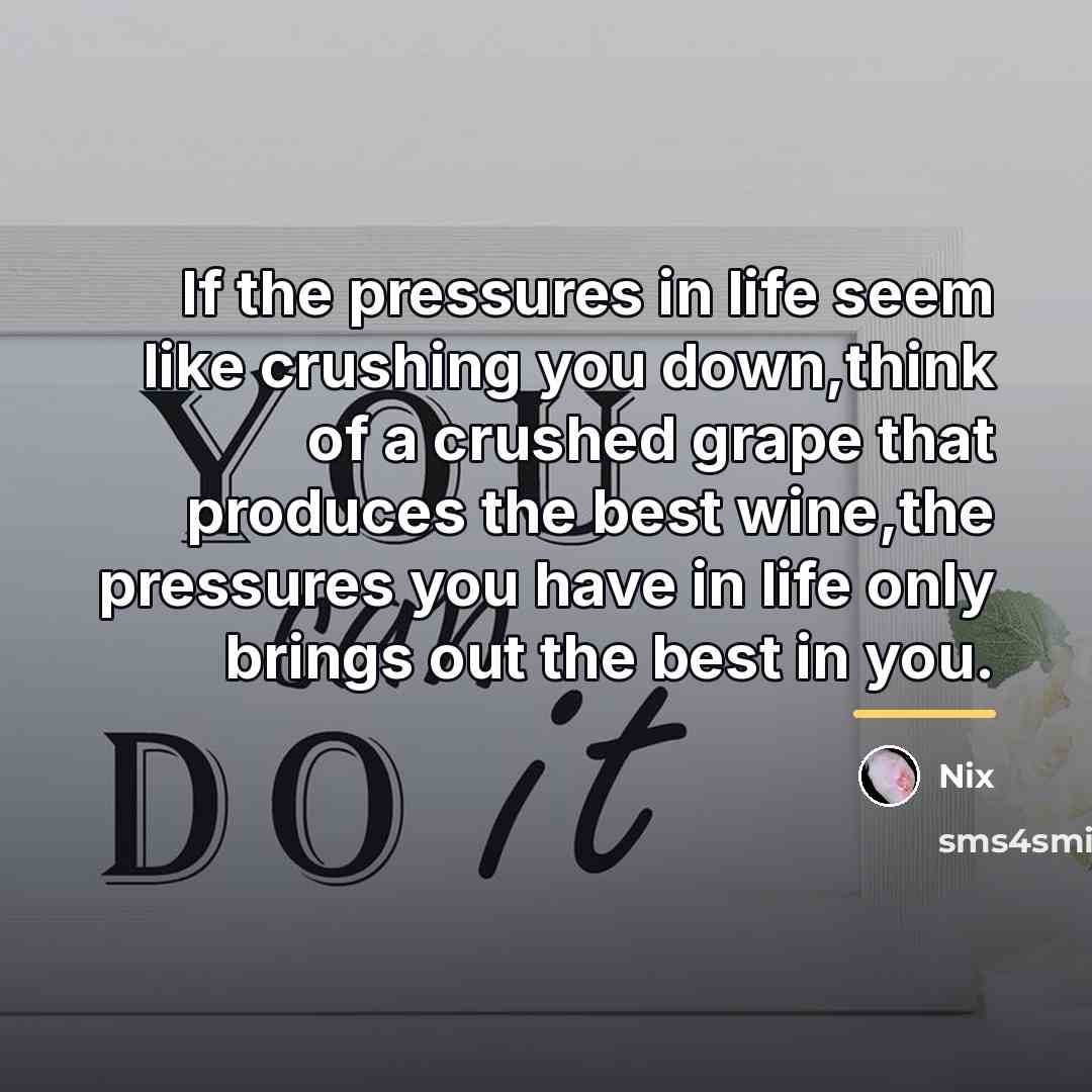 “If the pressures in life seem like crushing you down,think…” quote by Nix
