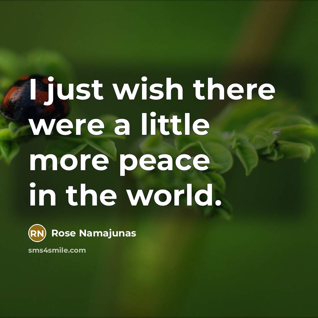 “I just wish there were a little more peace in…” quote by Rose Namajunas