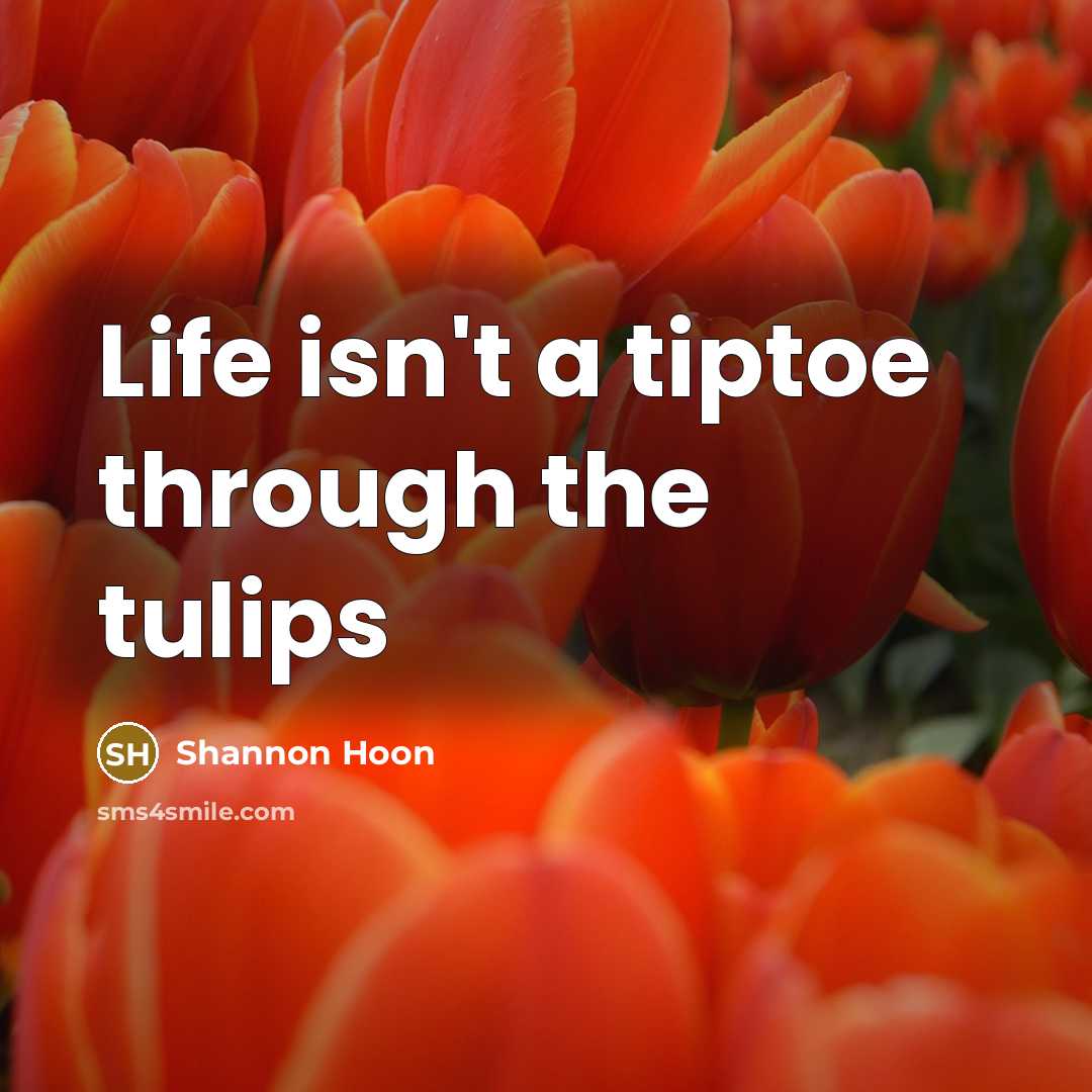 “Life isn't a tiptoe through the tulips…” quote by Shannon Hoon