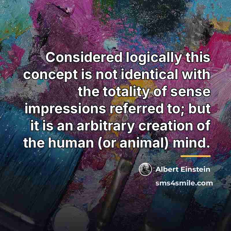 “Considered logically this concept is not identical with the totality…” quote by Albert Einstein