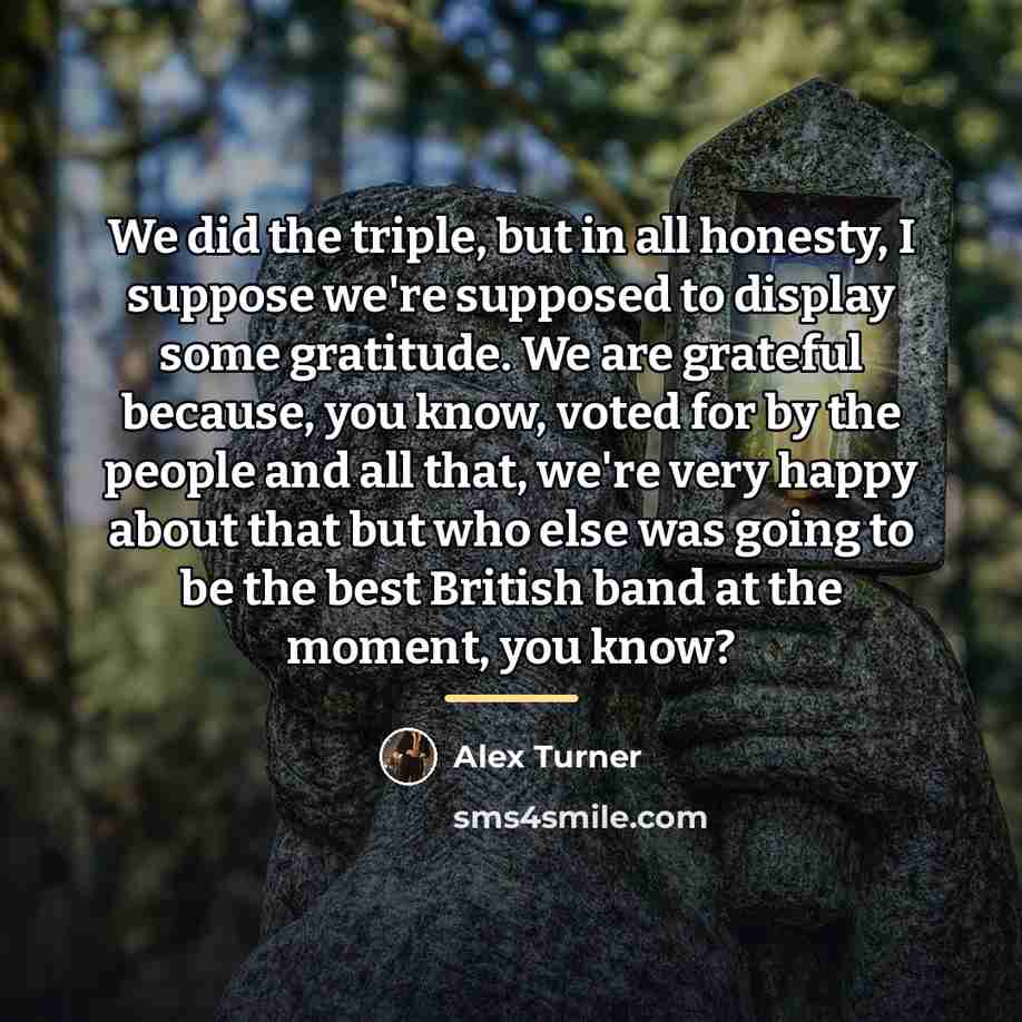 “We did the triple, but in all honesty, I suppose…” quote by Alex Turner