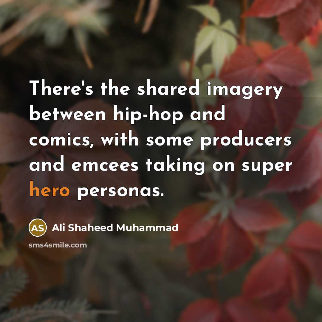 “There's the shared imagery between hip-hop and comics, with some producers and emcees taking on super hero personas.” quote by Ali Shaheed Muhammad