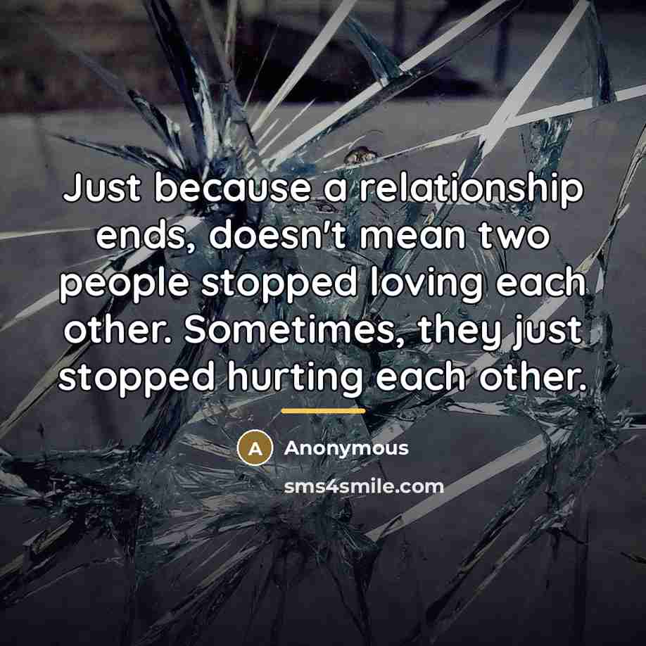 “Just because a relationship ends, doesn't mean two people stopped…” quote by Anonymous