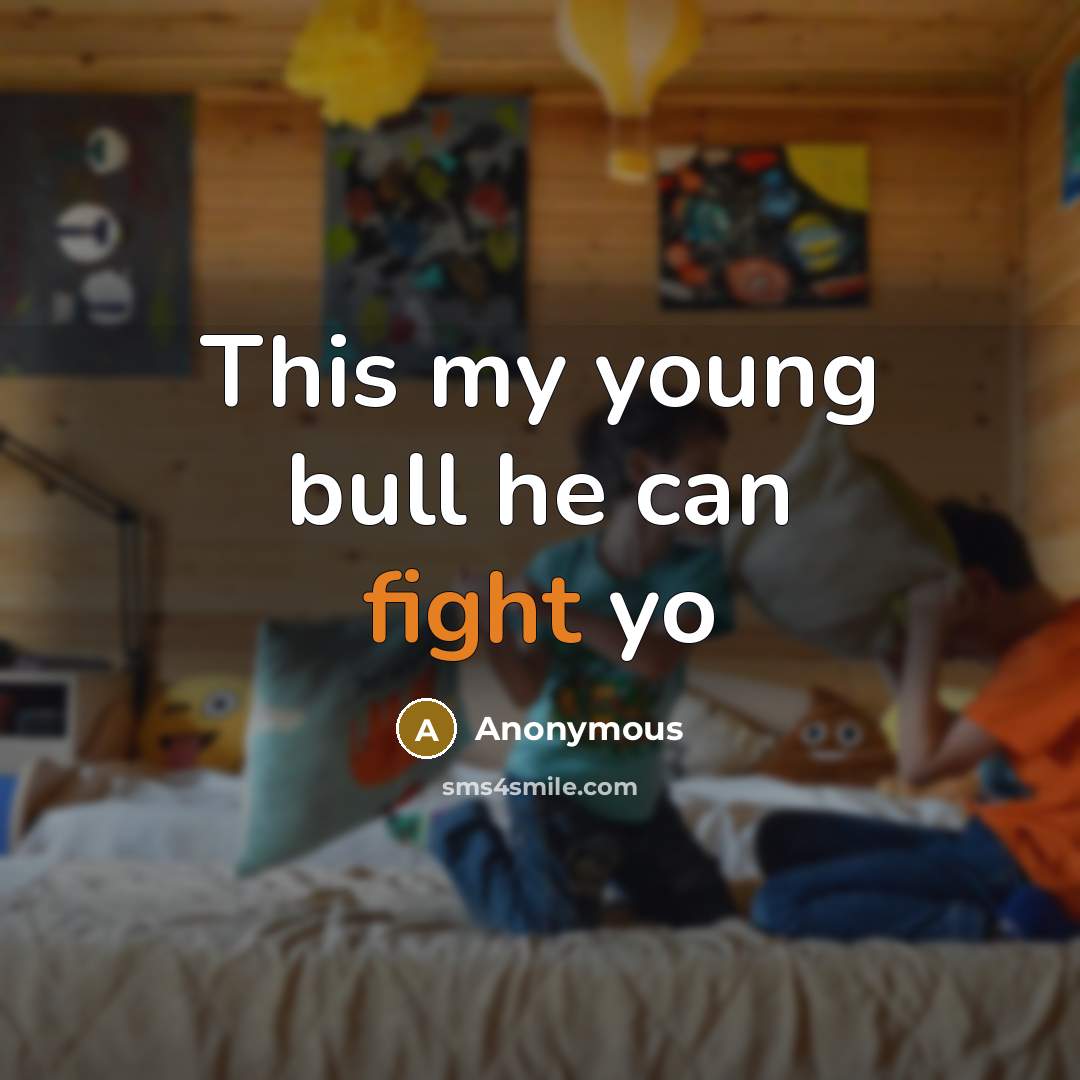 “This my young bull he can fight yo” quote by Anonymous