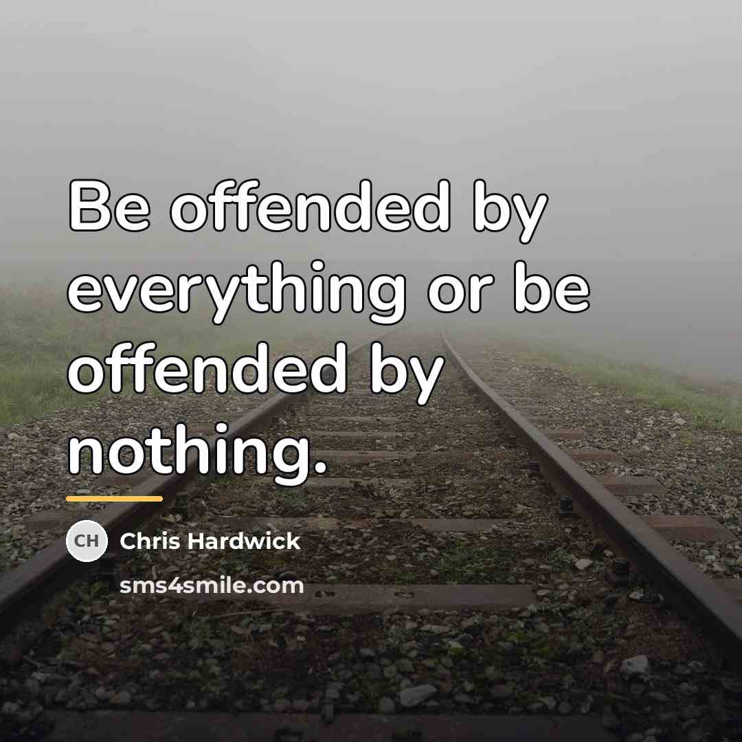 “Be offended by everything or be offended by nothing.…” quote by Chris Hardwick