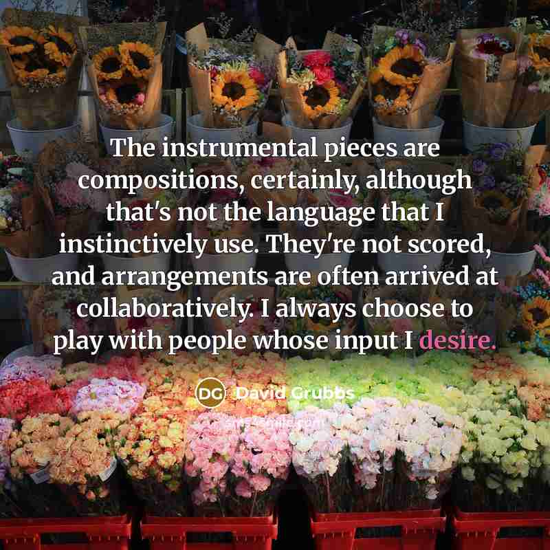 “The instrumental pieces are compositions, certainly, although that's not the…” quote by David Grubbs