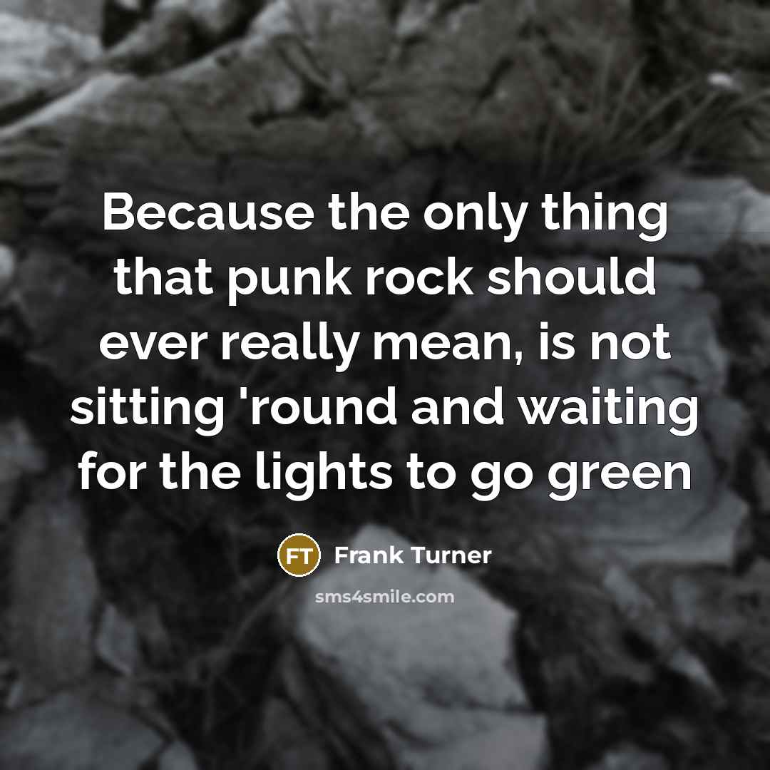“Because the only thing that punk rock should ever really…” quote by Frank Turner