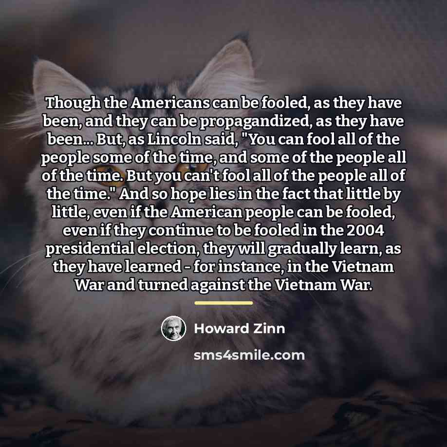 “Though the Americans can be fooled, as they have been,…” quote by Howard Zinn
