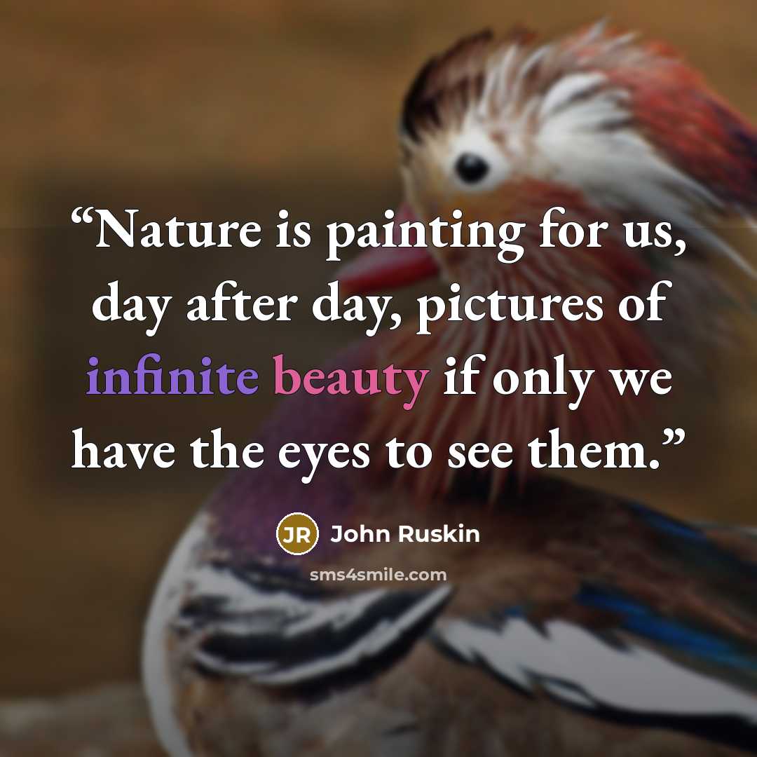 “Nature is painting for us, day after day, pictures of infinite beauty if only we have the eyes to see them.” quote by John Ruskin