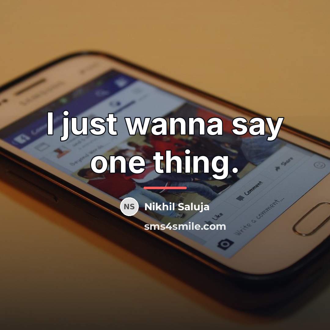 “I just wanna say one thing.…” quote by Nikhil Saluja