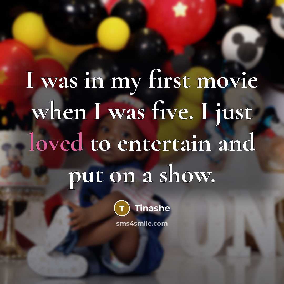 “I was in my first movie when I was five.…” quote by Tinashe