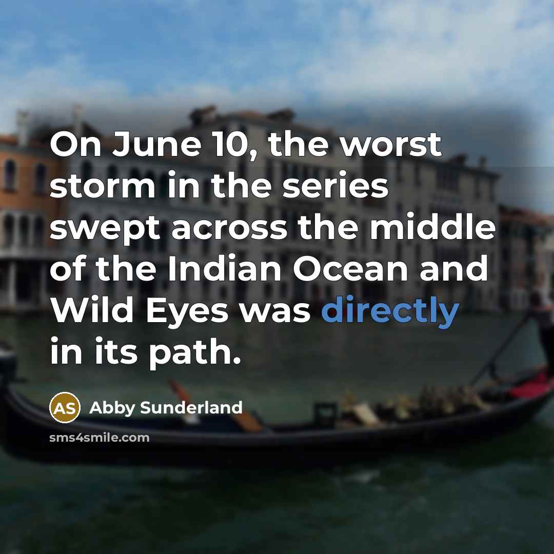 “On June 10, the worst storm in the series swept…” quote by Abby Sunderland