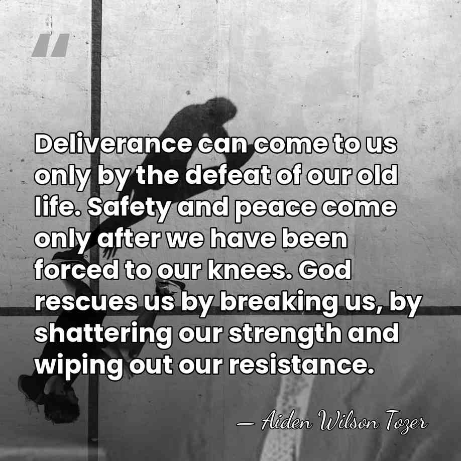 Deliverance can come to us only by the defeat of our old&hellip; - Aiden Wilson Tozer