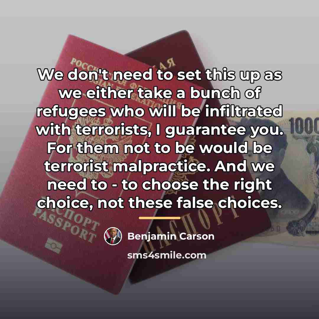 “We don't need to set this up as we either…” quote by Benjamin Carson