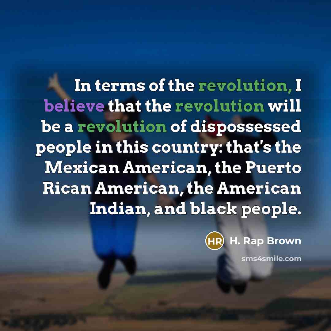 “In terms of the revolution, I believe that the revolution…” quote by H. Rap Brown