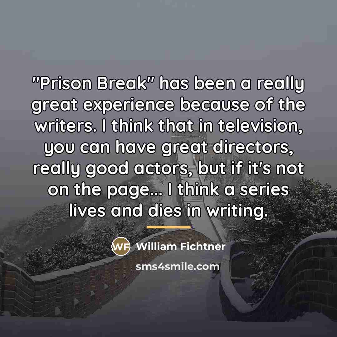 “"Prison Break" has been a really great experience because of…” quote by William Fichtner