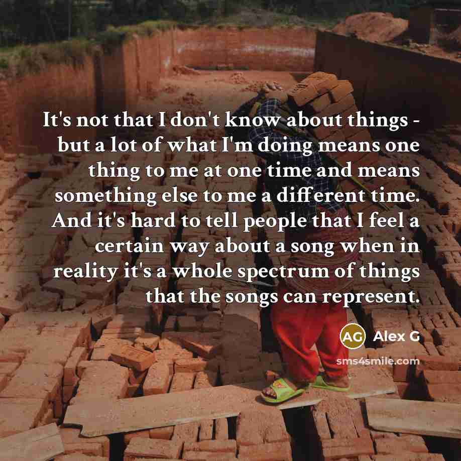 “It's not that I don't know about things - but…” quote by Alex G
