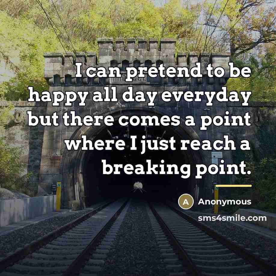 “I can pretend to be happy all day everyday but…” quote by Anonymous